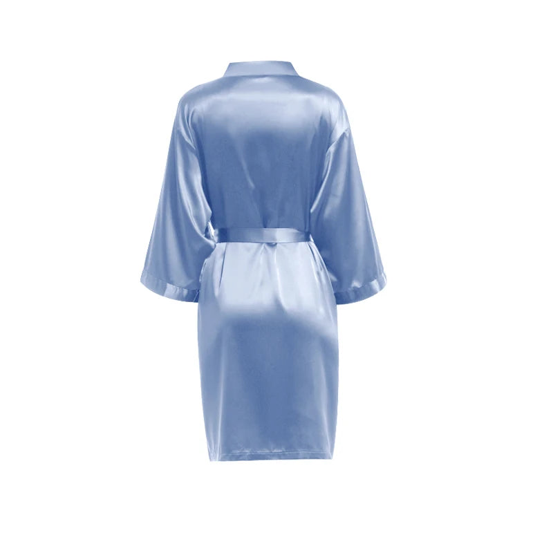 Women Matte Satin Plain Robe (Mult. Colors)