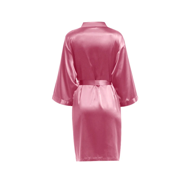 Women Matte Satin Plain Robe (Mult. Colors)