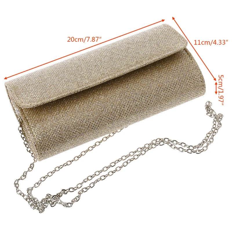 Sequined Socialite Evening Shoulder Clutch Bag