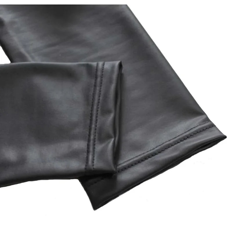 High Waist Slimming Faux Leather Jeggings