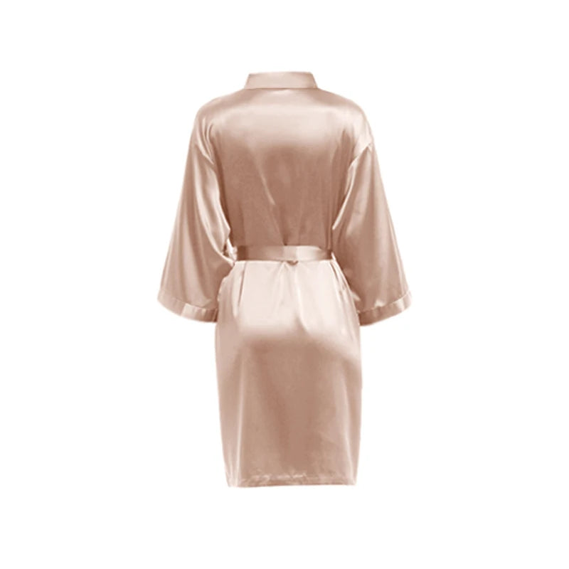 Women Matte Satin Plain Robe (Mult. Colors)