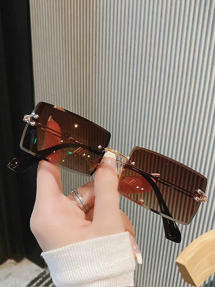 Frameless Rectangular Sunglasses