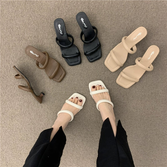 Cat Heel Open Toe Sandals