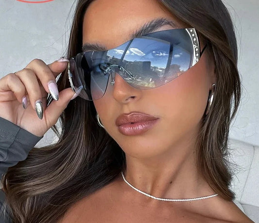 Gradient Rimless Y2k Sunglasses