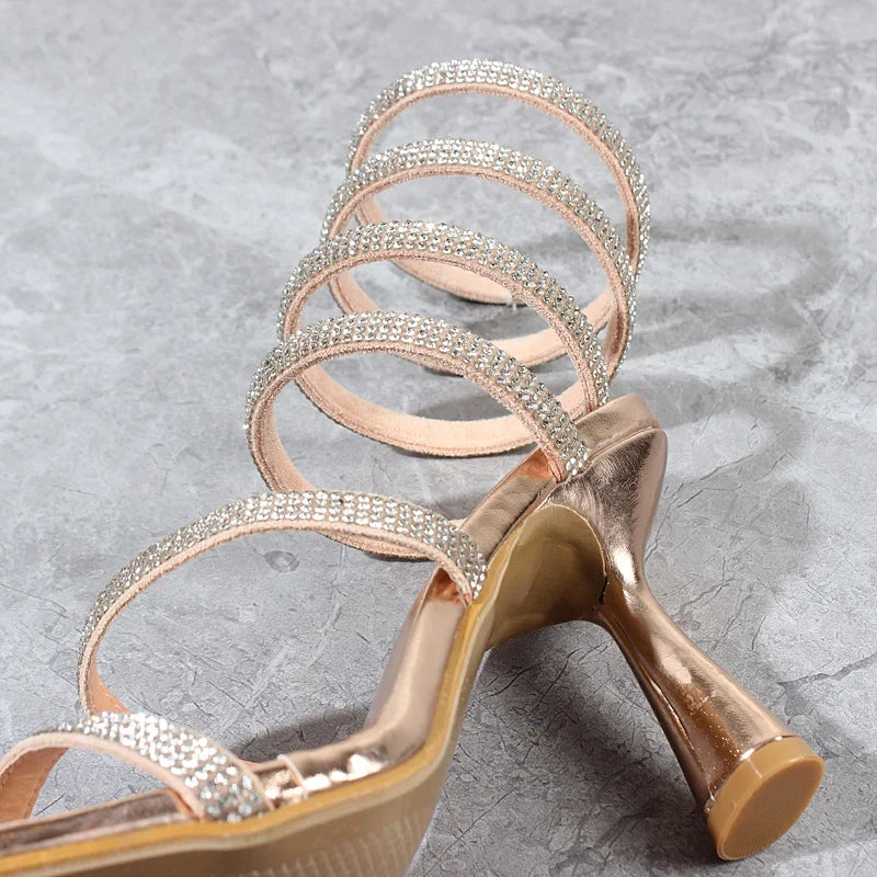 Crystal Snake Ankle Around Heels