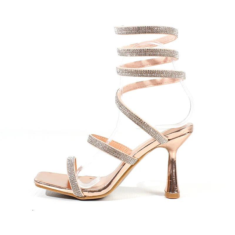 Crystal Snake Ankle Around Heels