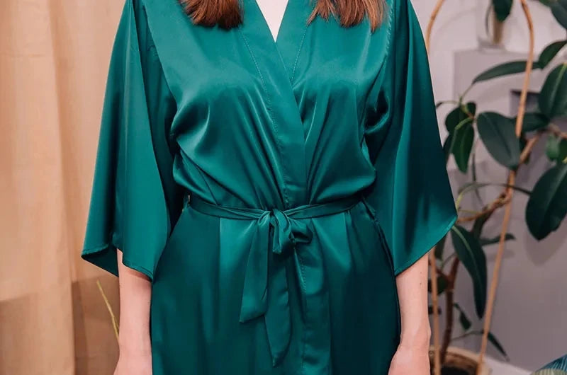 Satin Kimono Bathrobe