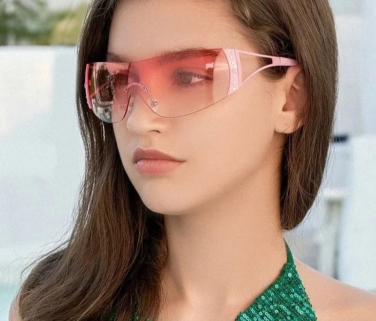 Gradient Rimless Y2k Sunglasses