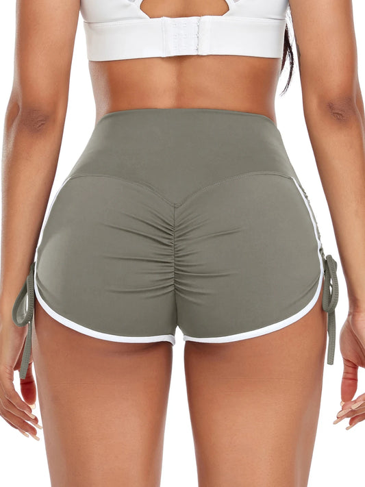 Drawstring High Waist Booty Shorts