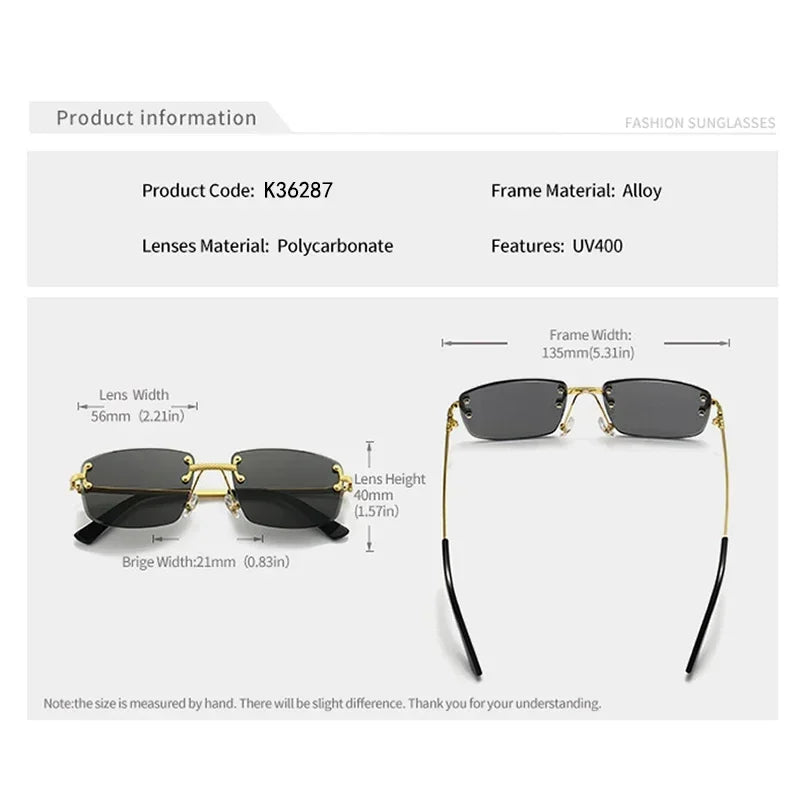 Gradient Rimless Sunglasses