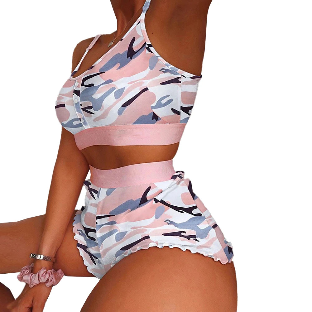 Various Print Nightwear Short & Tank Set