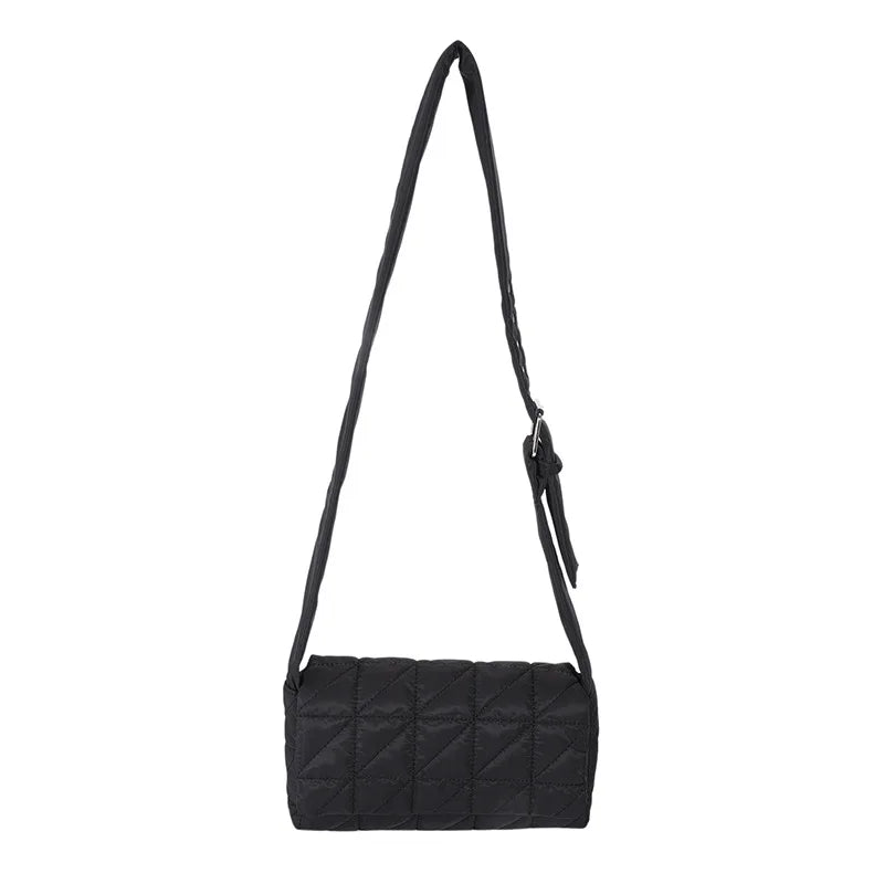 Soft Quilted Nylon Fabric Crossbody Bag