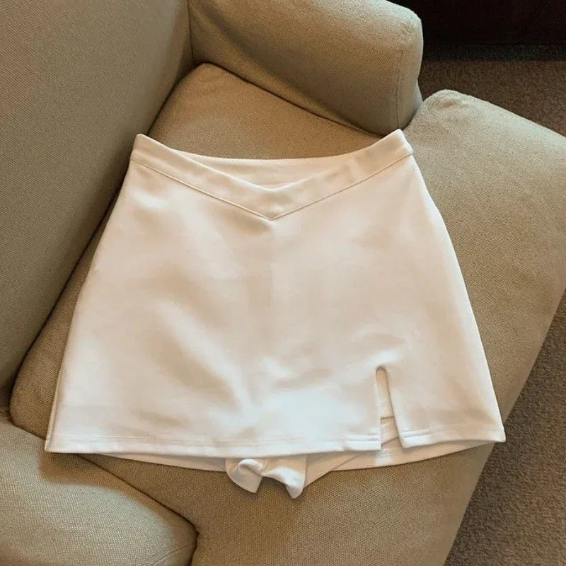 Slit High Waist Mini Skirt