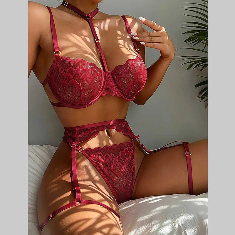 See Through Lingerie Set w Garter